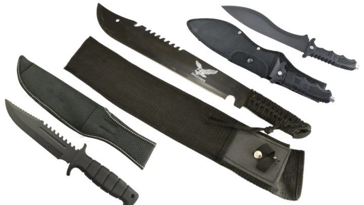 ZESTAW 2 NOŻE  NF421 375mm 1 MACZETA OPLOT BLACK.Png